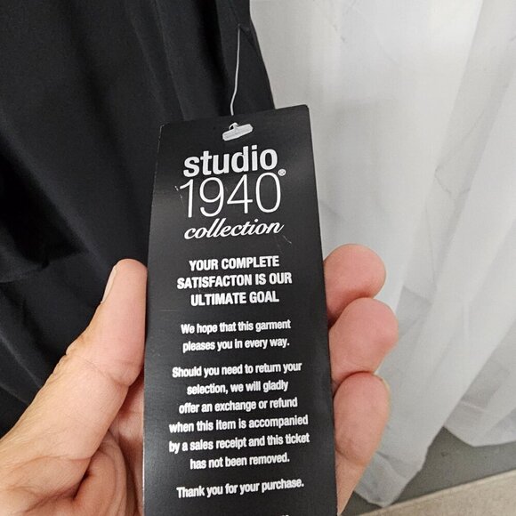 NWT Studio 1940 Black Chiffon Flowy Evening Retro Dress Size 22W - Picture 10 of 11